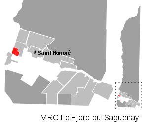Localisation de Saint-Charles-de-Bourget dans la MRC Le Fjord-du-Saguenay