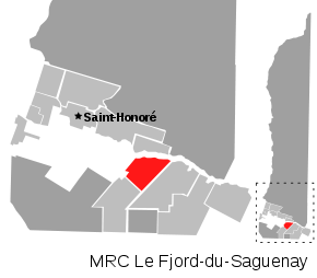 Localisation de Saint-Félix-d'Otis dans la MRC Le Fjord-du-Saguenay