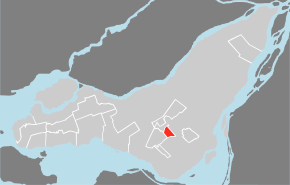  Localisation de Hampstead sur l'île de Montréal