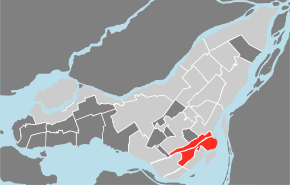 Localisation de Le Sud-Ouest dans Montréal.Logo de l'arrondissement.
