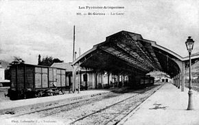 La marquise de la gare de Saint-Girons, vers 1910.