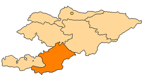 Carte du Kirghizistan mettant en évidence la province d'Och