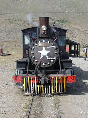 Locomotive de la Trochita vue de face