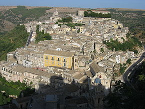 Vue d'Ibla depuis Ragusa-Nuova