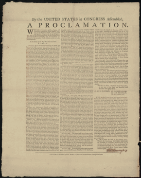 14 janvier : Proclamation de 1784 de la ratification du Traité de Paris par le Congrès des États-Unis  à Annapolis, Maryland.