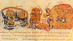 La conquête de Candie, principale forteresse musulmane en Crète, dépeinte dans le manuscrit Skylitzès de Madrid