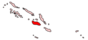 Localisation de la province de Guadalcanal (en rouge) dans les îles Salomon