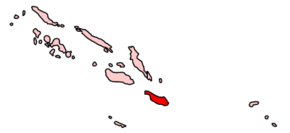 Localisation de la province de Makira-Ulawa (en rouge) dans les îles Salomon