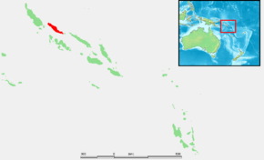 Localisation de la province de Choiseul (en rouge) dans les îles Salomon