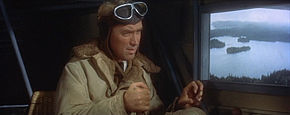 James Stewart pilote son avion dans le film L'Odyssée de Charles Lindbergh
