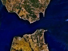 Vue satellite du détroit de Gibraltar