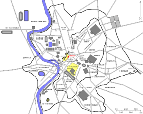 Localisation du Tabularium dans la Rome antique (en rouge)