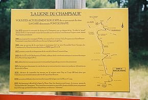 Panneau de présentation de la ligne à Forest-Saint-Julien