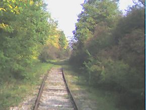 Une vue du rail en 2006, prise du vélorail