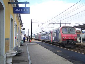  La Z 9617 en gare d'Ambérieu dans l'Ain.