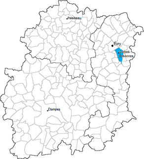 Situation du canton de Corbeil-Essonnes-Est dans le département Essonne