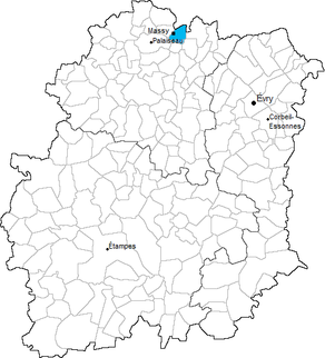 Situation du canton de Massy-Est dans le département Essonne