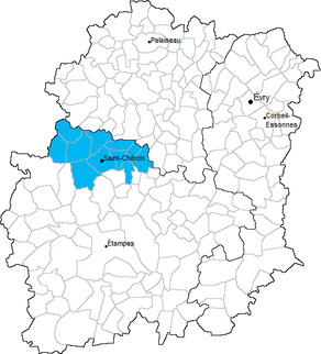 Situation du canton de Saint-Chéron dans le département Essonne