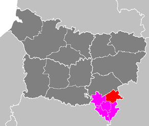 Situation du canton de Fère-en-Tardenois dans le département Aisne