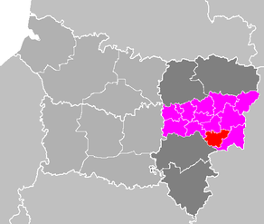 Situation du canton de Craonne dans le département Aisne