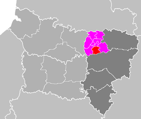 Situation du canton de Moÿ-de-l'Aisne dans le département Aisne