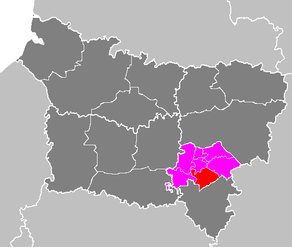 Situation du canton d'Oulchy-le-Château dans le département Aisne