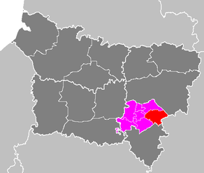 Situation du canton de Braine dans le département Aisne