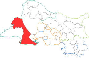 Situation du canton d'Arles-Ouest dans le département Bouches-du-Rhône