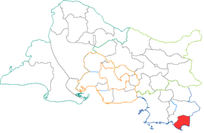 Situation du canton de La Ciotat dans le département Bouches-du-Rhône