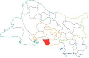 Situation du canton de Martigues-Est dans le département Bouches du Rhône