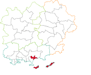 Situation du canton de Hyères-Est dans le département Var