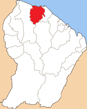 Situation du canton d'Iracoubo dans le département Guyane