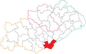 Situation du canton d'Agde dans le département Hérault