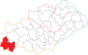 Situation du canton d'Olonzac dans le département Hérault