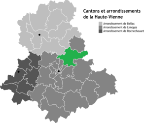 Situation du canton d'Ambazac dans le département Haute-Vienne
