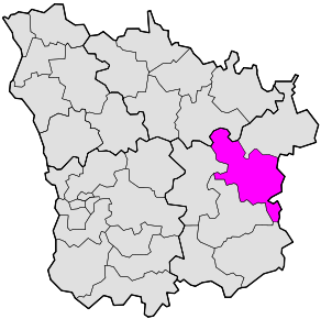 Situation du canton de Château-Chinon (Ville) dans le département Nièvre
