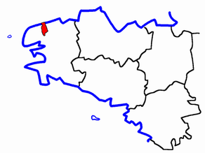 Situation du canton de Lesneven dans le département Finistère
