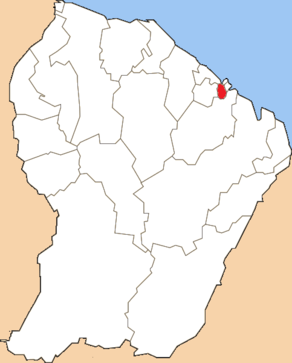 Situation du canton de Matoury dans le département Guyane