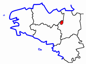 Situation du canton de Montauban-de-Bretagne dans le département Ille-et-Vilaine