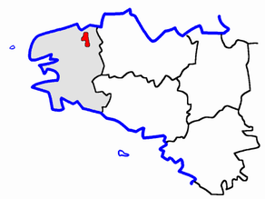 Situation du canton de Morlaix dans le département Finistère