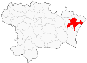 Situation du canton de Narbonne-Est dans le département Aude