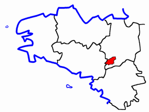 Situation du canton de Pipriac dans le département Ille-et-Vilaine