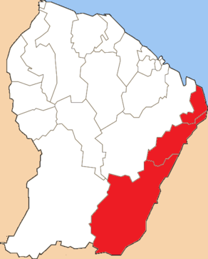 Situation du canton de Saint-Georges-de-l'Oyapock dans le département Guyane