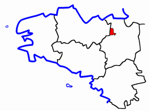 Situation du canton de Tinténiac dans le département Ille-et-Vilaine