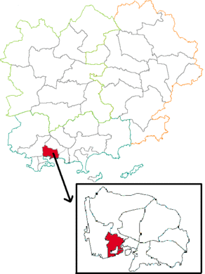 Situation du canton de Toulon-1 dans le département Var