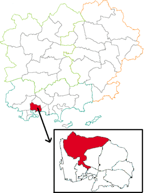 Situation du canton de Toulon-3 dans le département Var