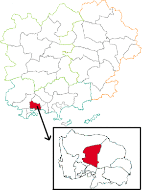 Situation du canton de Toulon-4 dans le département Var