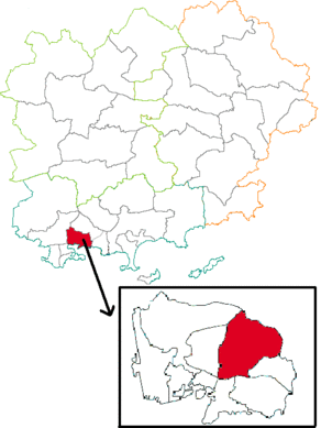 Situation du canton de Toulon-7 dans le département Var