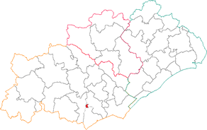 Situation du canton de Béziers-1 dans le département Hérault