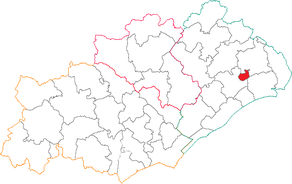 Situation du canton de Castelnau-le-Lez dans le département Hérault